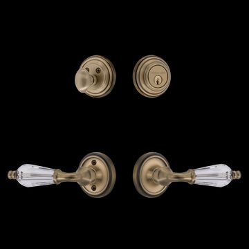 Nostalgic Warehouse Classic Rose Entry Set with Parlour Crystal Leverimage