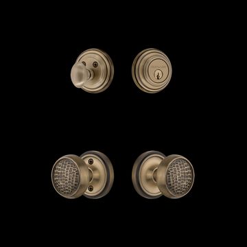 Nostalgic Warehouse Classic Rosette Entry Set with Craftsman Knobimage