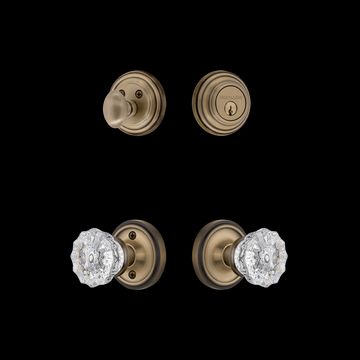 Nostalgic Warehouse Classic Rosette Entry Set with Crystal Knobimage