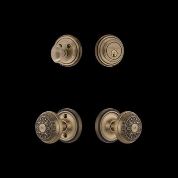 Nostalgic Warehouse Classic Rosette Entry Set with Egg & Dart Knobimage