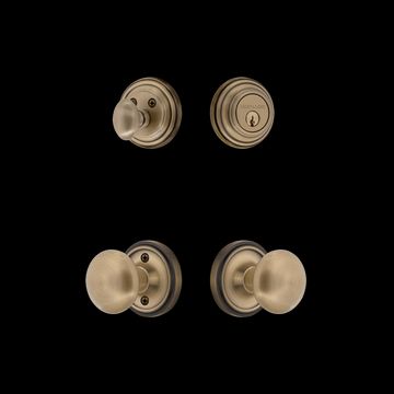 Nostalgic Warehouse Classic Rosette Entry Set with New York Knobimage