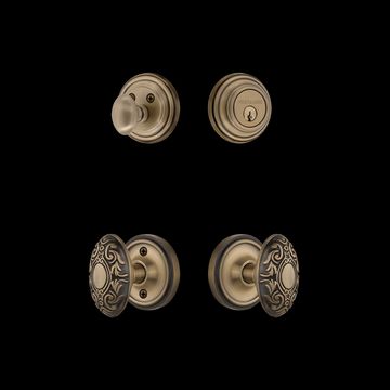 Nostalgic Warehouse Classic Rosette Entry Set with Victorian Knobimage
