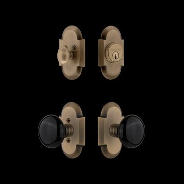 Nostalgic Warehouse Cottage Entry Set with Black Porcelain Knobimage