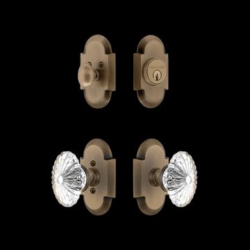 Nostalgic Warehouse Cottage Entry Set with Oval Fluted Crystalimage
