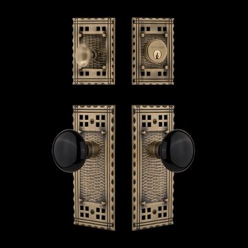 Nostalgic Warehouse Craftsman Entry Set with Black Porcelain Knobimage