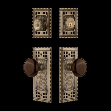 Nostalgic Warehouse Craftsman Entry Set with Brown Porcelain Knobimage