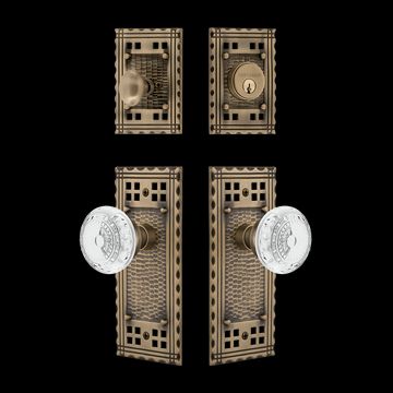Nostalgic Warehouse Craftsman Entry Set with Crystal Meadows Knobimage