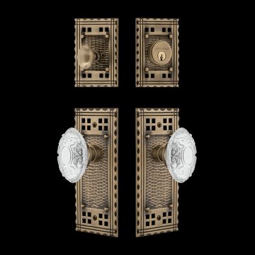 Nostalgic Warehouse Craftsman Entry Set with Crystal Victorian Knobimage