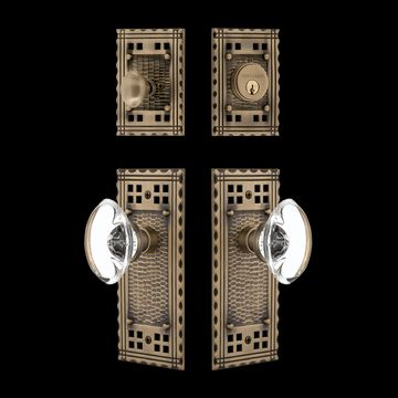 Nostalgic Warehouse Craftsman Entry Set with Oval Clear Crystal Knobimage
