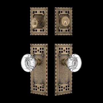 Nostalgic Warehouse Craftsman Entry Set with Round Clear Crystal Knobimage