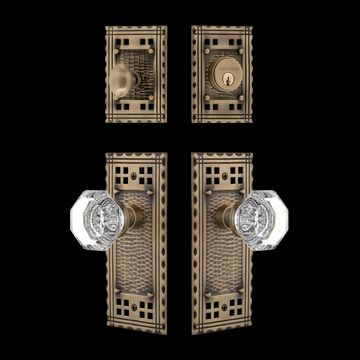 Nostalgic Warehouse Craftsman Entry Set with Waldorf Crystal Knobimage