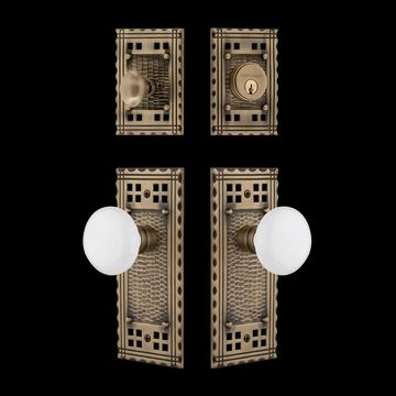 Nostalgic Warehouse Craftsman Entry Set with White Porcelain Knobimage