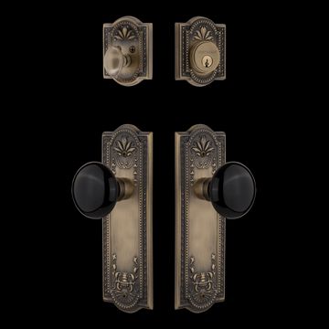 Nostalgic Warehouse Meadows Entry Set with Black Porcelain Knobimage