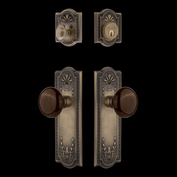 Nostalgic Warehouse Meadows Entry Set with Brown Porcelain Knobimage