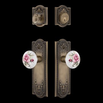Nostalgic Warehouse Meadows Entry Set with White Rose Porcelain Knobimage