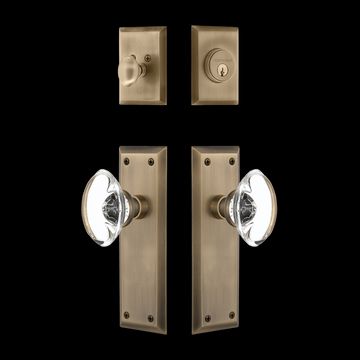 Nostalgic Warehouse New York Entry Set with Oval Clear Crystal Knobimage