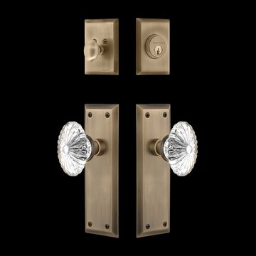 Nostalgic Warehouse New York Entry Set with Oval Fluted Crystalimage