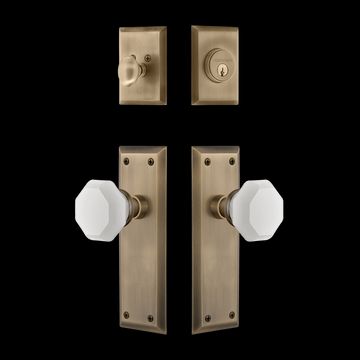 Nostalgic Warehouse New York Entry Set with White Waldorf Crystal Knobimage