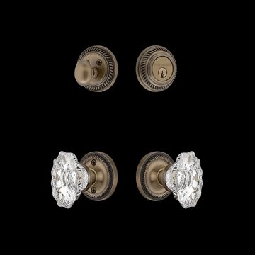 Nostalgic Warehouse Rope Rosette Entry Set with Chateau Crystal Knobimage