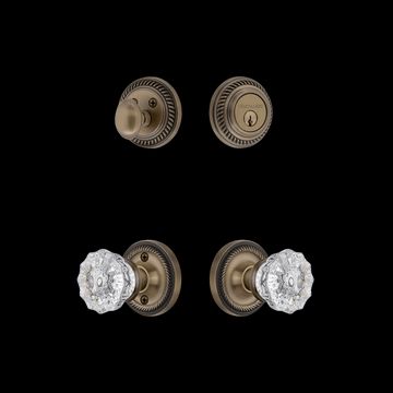 Nostalgic Warehouse Rope Rosette Entry Set with Crystal Knobimage