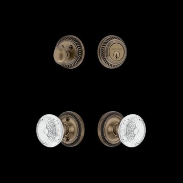 Nostalgic Warehouse Rope Rosette Entry Set with Crystal Meadows Knobimage