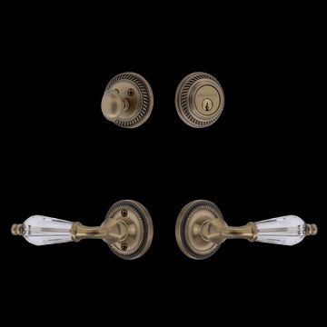 Nostalgic Warehouse Rope Rosette Entry Set with Parlour Crystal Leverimage