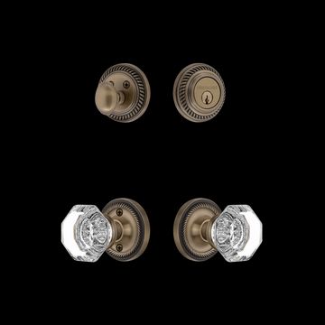 Nostalgic Warehouse Rope Rosette Entry Set with Waldorf Crystal Knobimage