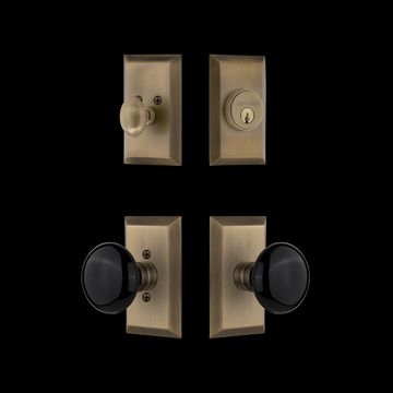 Nostalgic Warehouse Studio Entry Set with Black Porcelain Knobimage