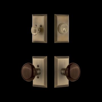 Nostalgic Warehouse Studio Entry Set with Brown Porcelain Knobimage
