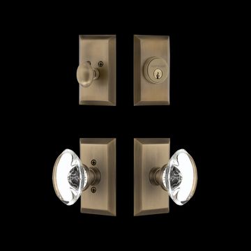 Nostalgic Warehouse Studio Entry Set with Oval Clear Crystal Knobimage