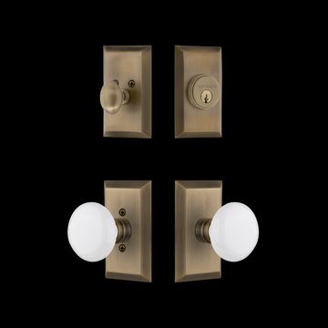 Nostalgic Warehouse Studio Entry Set with White Porcelain Knobimage
