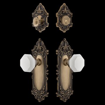 Nostalgic Warehouse Victorian Entry Set - White Waldorf Crystal Knobimage