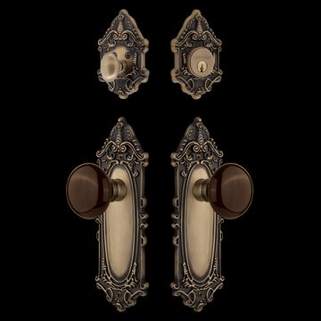 Nostalgic Warehouse Victorian Entry Set with Brown Porcelain Knobimage