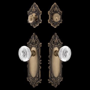 Nostalgic Warehouse Victorian Entry Set with Crystal Egg & Dart Knobimage
