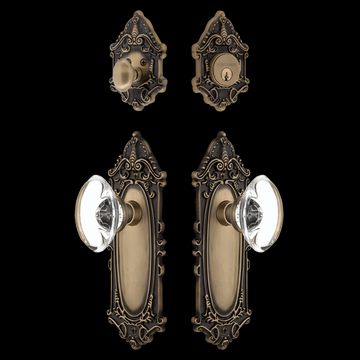 Nostalgic Warehouse Victorian Entry Set with Oval Clear Crystal Knobimage