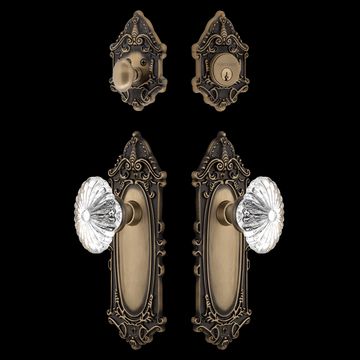 Nostalgic Warehouse Victorian Entry Set with Oval Fluted Crystalimage