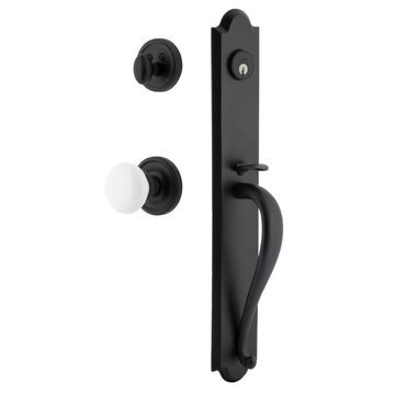 Ageless Iron Dome Loch Rosette Handleset With A-Grip And White Snow Knobimage