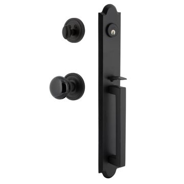 Ageless Iron Dome Loch Rosette Handleset With D-Grip And Black Shadow Knobimage
