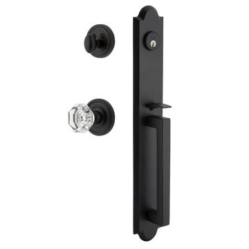 Ageless Iron Dome Loch Rosette Handleset With D-Grip And Krystall Knobimage