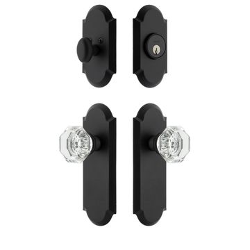 Ageless Iron Dome Long Plate Entry Set With Krystall Knobimage