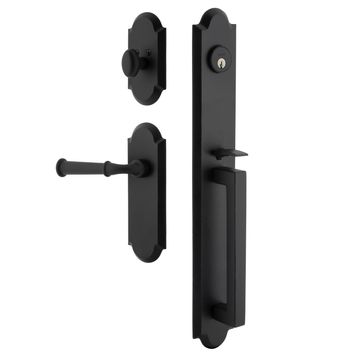 Ageless Iron Dome Long Plate Handleset With D-Grip And Cannon Leverimage