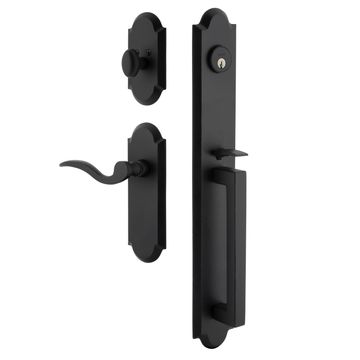 Ageless Iron Dome Long Plate Handleset With D-Grip And Palisade Leverimage