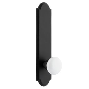 Ageless Iron Dome Tall Plate Door Set With White Snow Porcelain Knobimage