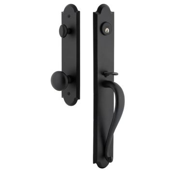 Ageless Iron Dome Tall Plate Handleset With A-Grip And Keep Knobimage