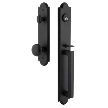 Ageless Iron Dome Tall Plate Handleset With D-Grip And Keep Knobimage