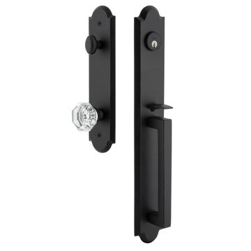 Ageless Iron Dome Tall Plate Handleset With D-Grip And Krystall Knobimage