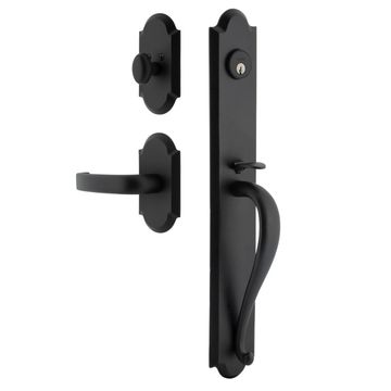 Ageless Iron Dome Vault Plate Handleset With A-Grip And Crescent Leverimage
