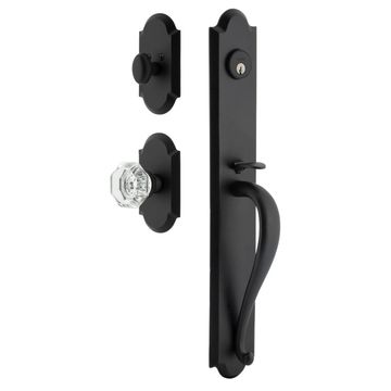 Ageless Iron Dome Vault Plate Handleset With A-Grip And Krystall Knobimage