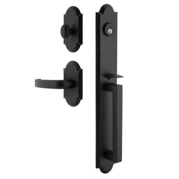 Ageless Iron Dome Vault Plate Handleset With D-Grip And Crescent Leverimage