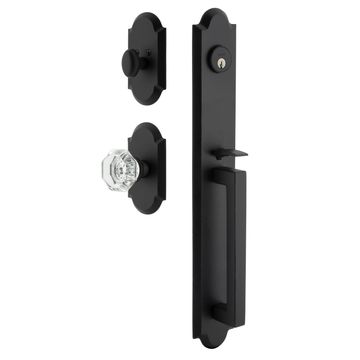 Ageless Iron Dome Vault Plate Handleset With D-Grip And Krystall Knobimage